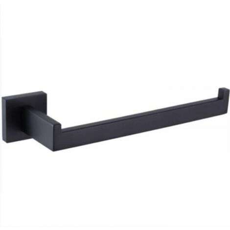 Toallero de baño negro mate con gancho para baño, toallero de acero inoxidable resistente con aro
