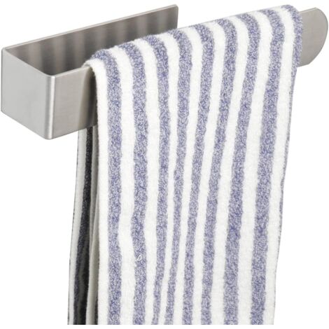 Toallero de baño, no requiere taladrar, fabricado en acero inoxidable SUS304, de montaje en pared para fregadero de cocina, 37 cm, color plata.
