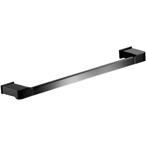 Toallero de barra adhesivo, 35 cm, serie YASS, acabado negro mate - MANILLONS TORRENT