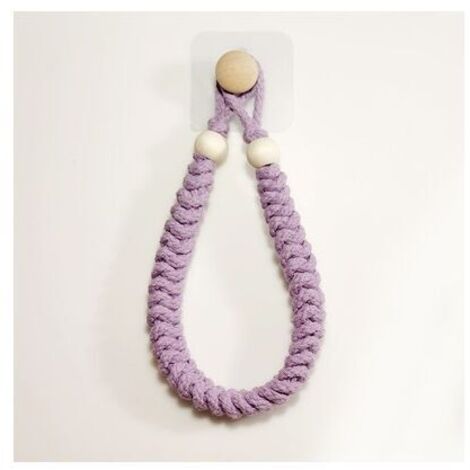 Toallero de cuerda (morado), soporte para papel higiénico, soporte para papel higiénico, toallero de madera con cuerda de yute retro para baño y cocina.