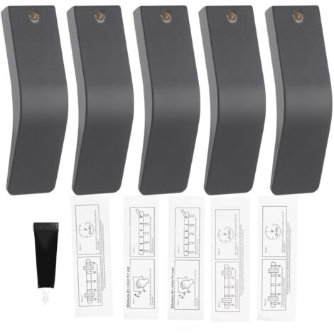 Toallero de pared con 5 ganchos metálicos en forma de V: soporte adhesivo para toallas que se instala sin taladrar, ideal para cocina, baño y oficina (paquete de 5, negro).