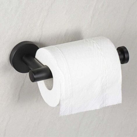 Toallero de pared con aro abierto para papel higiénico, acero inoxidable SUS 304, acabado negro mate, para baño