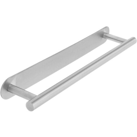 Toallero de pared de 40 cm - Acero inoxidable - Barra de toalla apta para baño o cocina - Resistente adhesivo 3M