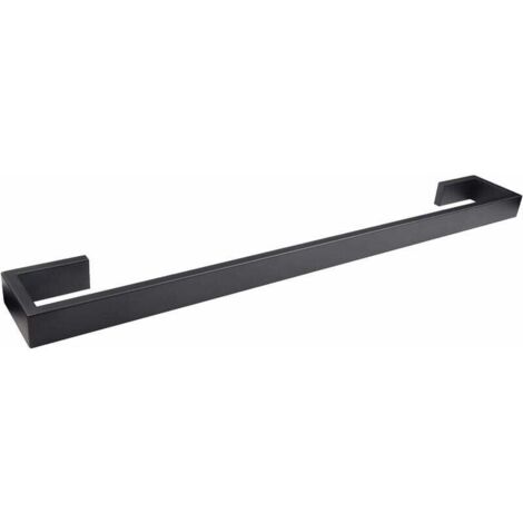 Toallero de pared de 40 cm, de acero inoxidable 304, color negro cepillado, para baño y cocina.