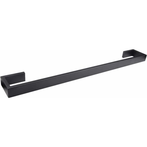 Toallero de pared de 40 cm, de acero inoxidable 304, color negro cepillado, para baño y cocina.