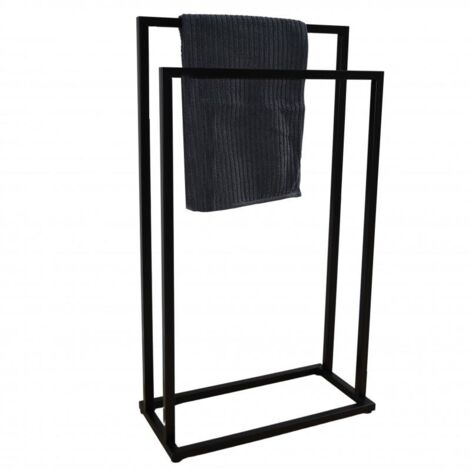 Toallero - de pie - 45x21,5x84,5 cm - negro mate