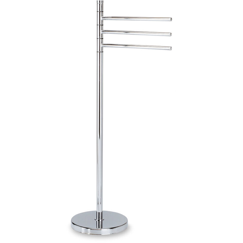 

Toallero de pie para baño con 3 barras soporte para toallas cromado mod. Wind