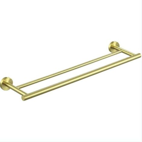 Toallero doble barra para baño, toallero de baño, toallero de acero inoxidable SUS304, toallero de ducha, toallero de pared cepillado de 60 cm