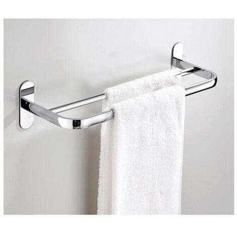Toallero doble de 40 cm, SUS304, para baño, acero inoxidable pulido, 2 barras, toallero de pared, toallero para baño