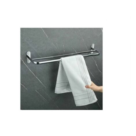 Toallero doble de 40 cm SUS304 para baño, toallero de pared con 2 barras de acero inoxidable pulido, toallero de baño