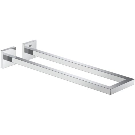 Toallero doble de 400 mm SQUARE HOTELS - ROCA Color: Cromado
