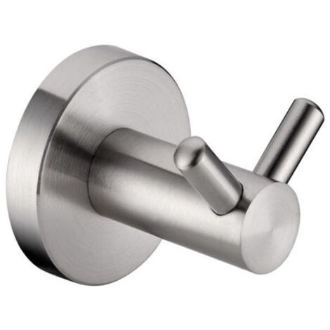 Toallero exclusivo de acero inoxidable cepillado con dos ganchos de acero inoxidable, soporte para baño, perchero y ganchos.