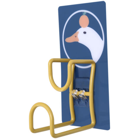 [Toallero] H217 Gancho multifuncional para lavabo “Pato” fabricado en metal recubierto de plástico, 13 cm, con adhesivo de alta resistencia, diseño de dibujos animados para el baño.