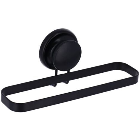 Toallero metálico rectangular con ventosa - negro - Tendance