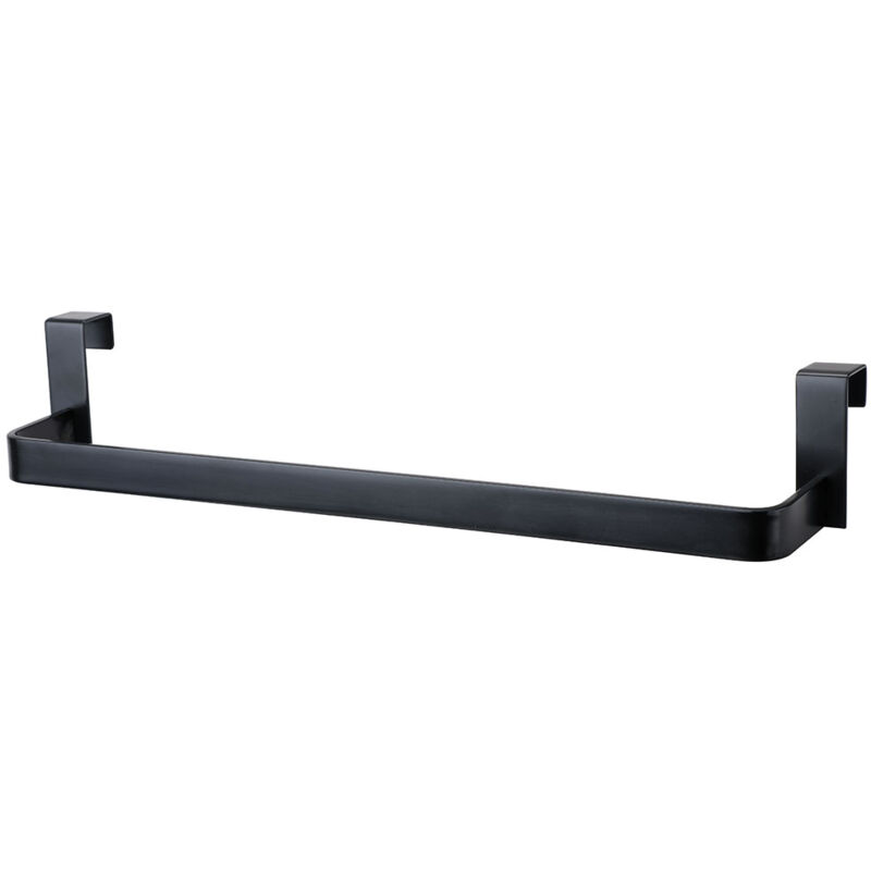 

Toallero de acero inoxidable. Sin taladros para mueble de baño. Acabado en negro mate. Largo 36cm. Colocación sin necesidad de herramientas Kibath