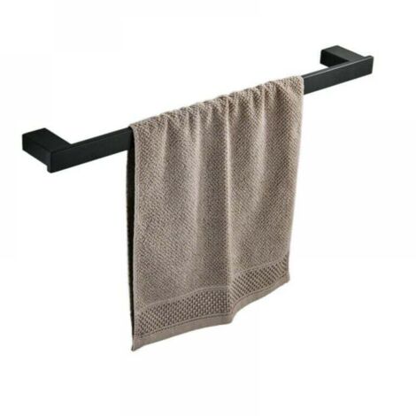 Toallero negro de 40 cm para baño, toallero de acero inoxidable SUS 304 para montaje en pared, toallero individual