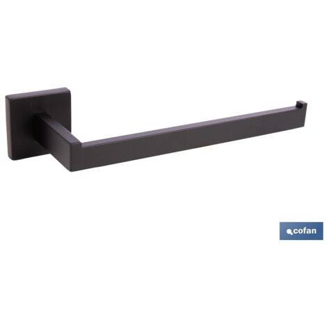 TOALLERO NEGRO MATE DE ACERO CON DISEÑO CUADRADO GAMA FAIAL 27 X 8 X 5,5 CM