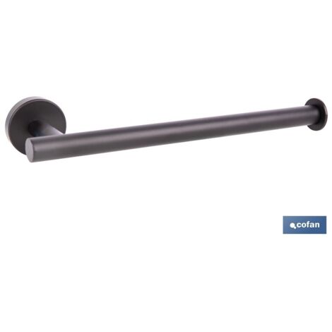 TOALLERO NEGRO MATE DE ACERO CON DISEÑO REDONDO GAMA RIBEIRA 28 X 8 X 5 CM