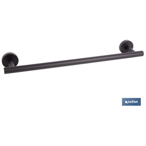 TOALLERO NEGRO MATE DE ACERO CON DISEÑO REDONDO GAMA RIBEIRA 45 X 8 X 5 CM