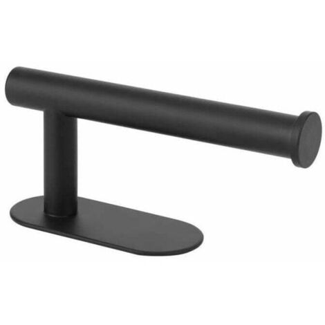Toallero negro sin perforaciones que ahorra espacio