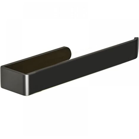 Toallero negro, toallero de baño, toallero sin taladro, toallero autoadhesivo de pared para baño o cocina, aluminio (negro)
