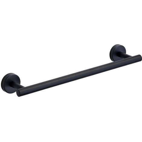 Toallero para baño, toallero para cocina, toallero para cocina, perforación, acero inoxidable 304, resistente a la corrosión, montaje en pared, 30 cm (negro)