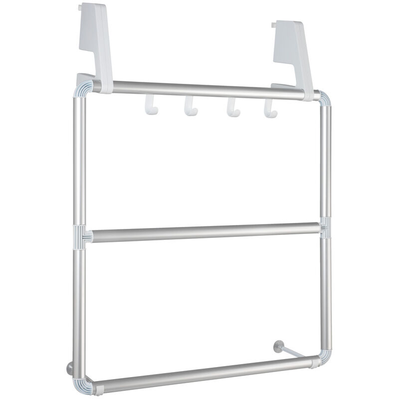 

WENKO Toallero soporte secado toallas para puertas y cabinas de ducha 3 barras