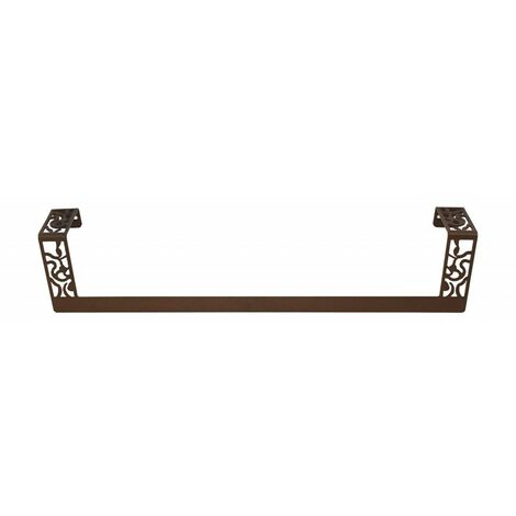 Toallero recto de 45 cm Art Déco Marrón forja fijación opcional con adhesivo - CM Baños