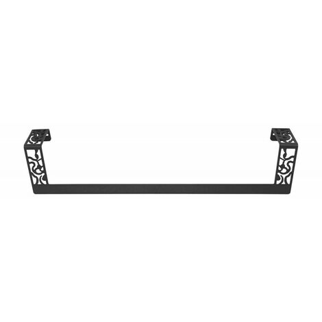 Toallero recto de 45 cm Art Déco Negro forja fijación opcional con adhesivo - CM Baños