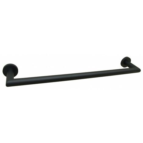 Toallero recto de 45 cm Wagner negro mate de latón, fijación opcional con adhesivo - CM Baños