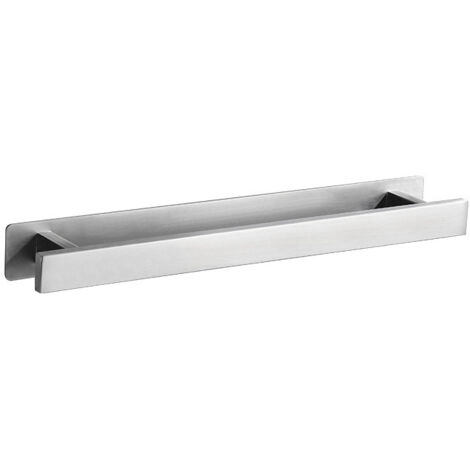 Toallero sin necesidad de taladrar, toallero de pared autoadhesivo, 40 cm, soporte para paños de cocina, acero inoxidable cepillado para baño y cocina
