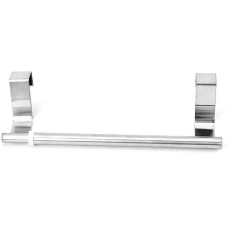 Toallero telescópico individual de acero inoxidable, 22,5-35,5 x 6 x 7 cm, color plata mate