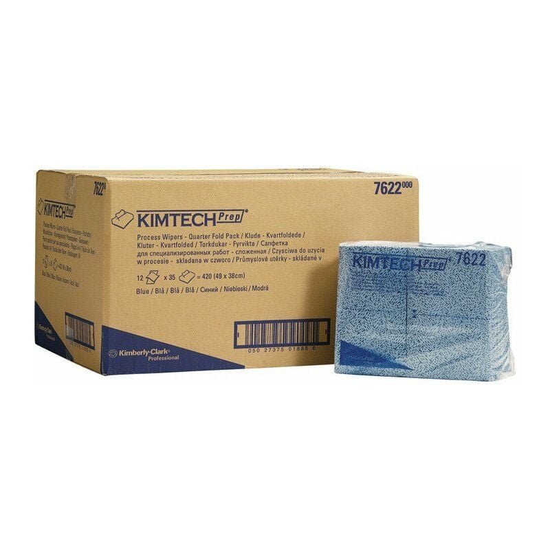 

Toallita de proceso 7622 L381xW490 aprox. Mm azul 12 bolsas con 35 bolsas - Kimtech