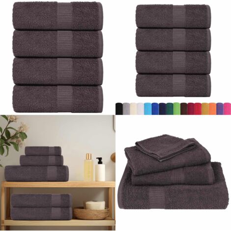 Toallitas de baño FROGN 4 uds antracita 15x21 cm 360 g/m² - Toallas de algodón - Toallas faciales