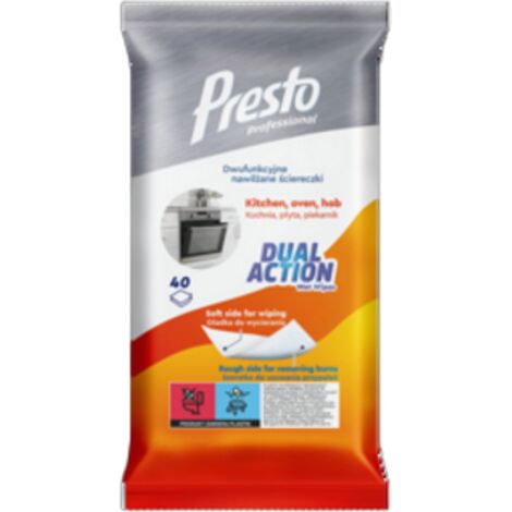 Toallitas húmedas Presto Dual Action 40 piezas.