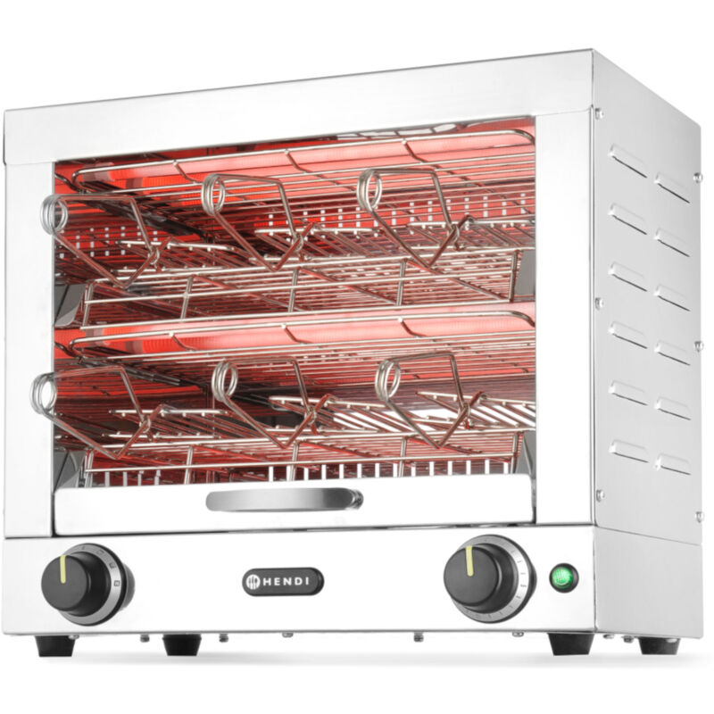 Hendi - Grille-pain à sandwich à quartz avec 6 fermoirs, 3000W