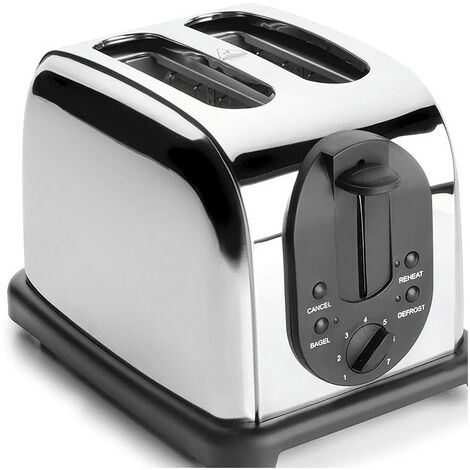 Toaster aus Curve-Edelstahl, 2 Schlitze, Leistung 850-1000 W