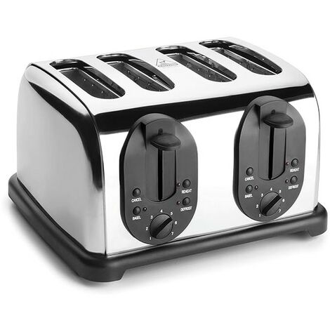 Toaster aus Curve-Edelstahl, 4 Schlitze, Leistung 1750 W