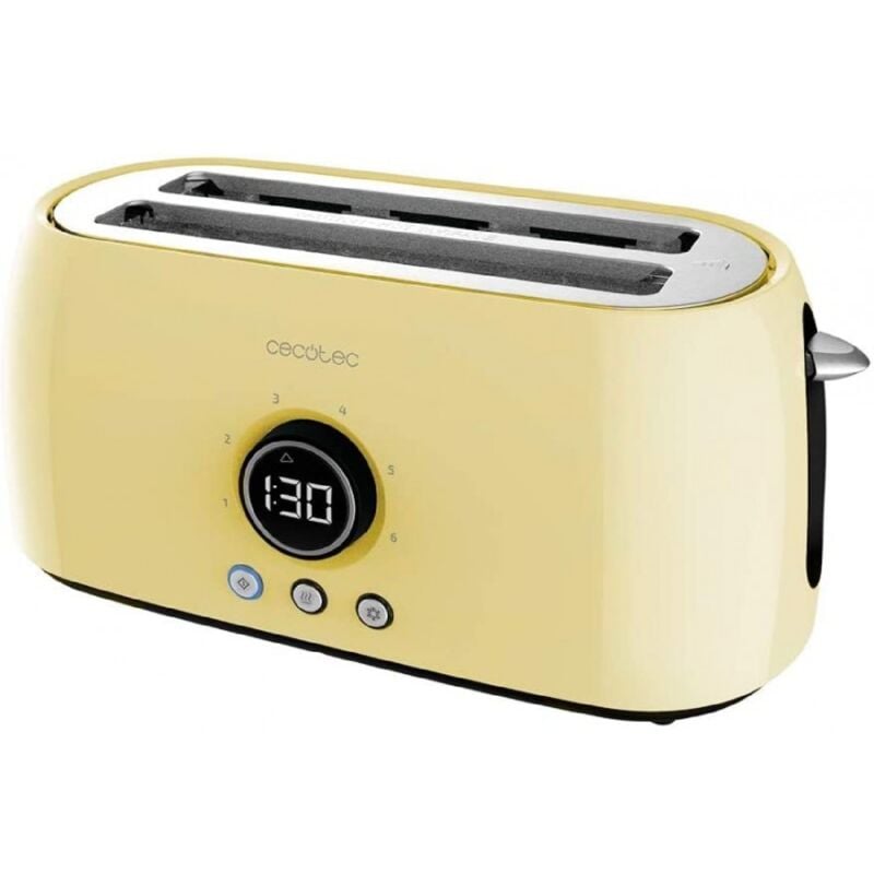 Cecotec - Grille-pain vertical numérique ClassicToast 15000 Yellow Extra Double