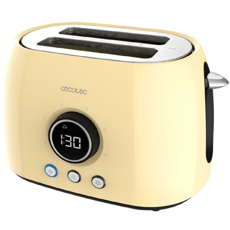 Cecotec - Grille-pain vertical numérique ClassicToast 8000 Yellow Double