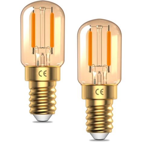 TobeBright Dimmable 2W Ampoules E14 LED Ultra Chaud 2200K Ampoule Veilleuse E14 T22 SES, Verre Ambre Vintage, Design Filamentaire, AC220-240V, 2-Pack