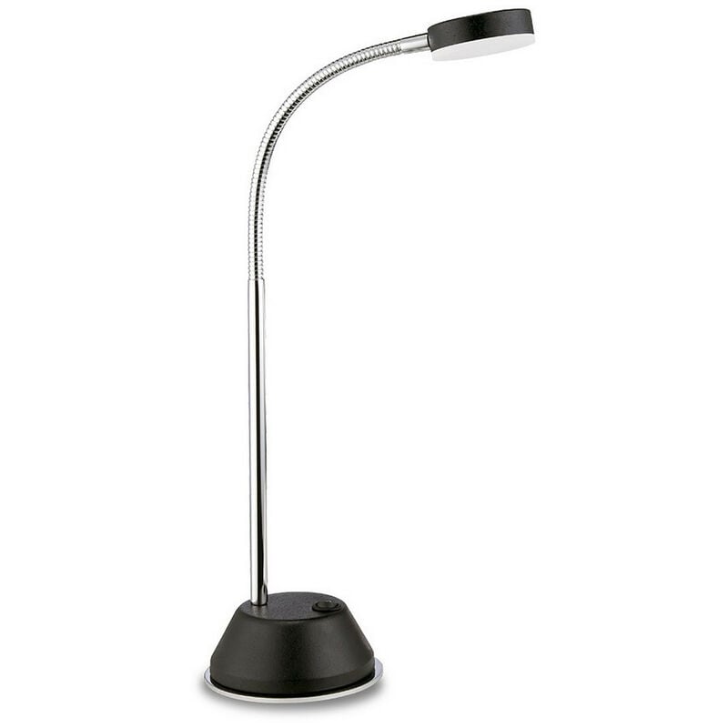 Inspired Mantra Fusion Tobias Table Lamp 1 Light 3W LED 3000K, 300lm, Matt Black/Frosted Acrylic/Polished Chrome, 3yrs Warranty