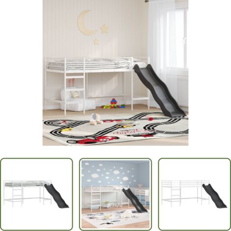 Tobogán para niños -  Estructura de litera para niños con tobogán y Antracita