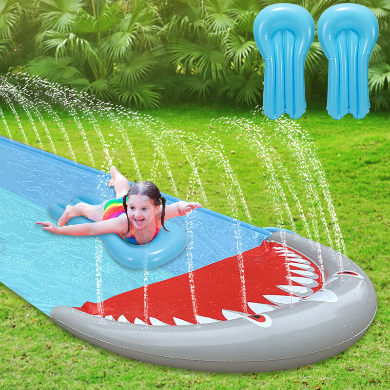 Swanew - Toboggan aquatique Toboggan aquatique Double toboggan Pelouse en pvc avec arroseur 5.5m