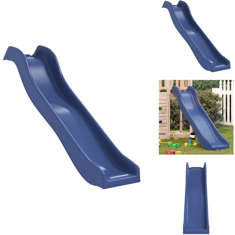 Toboggan de jeu bleu 174x38 cm polypropylène - Toboggan Enfant - Toboggan Extérieur - Aire De Jeux - Jeux En Plein Air - Jouet Enfant