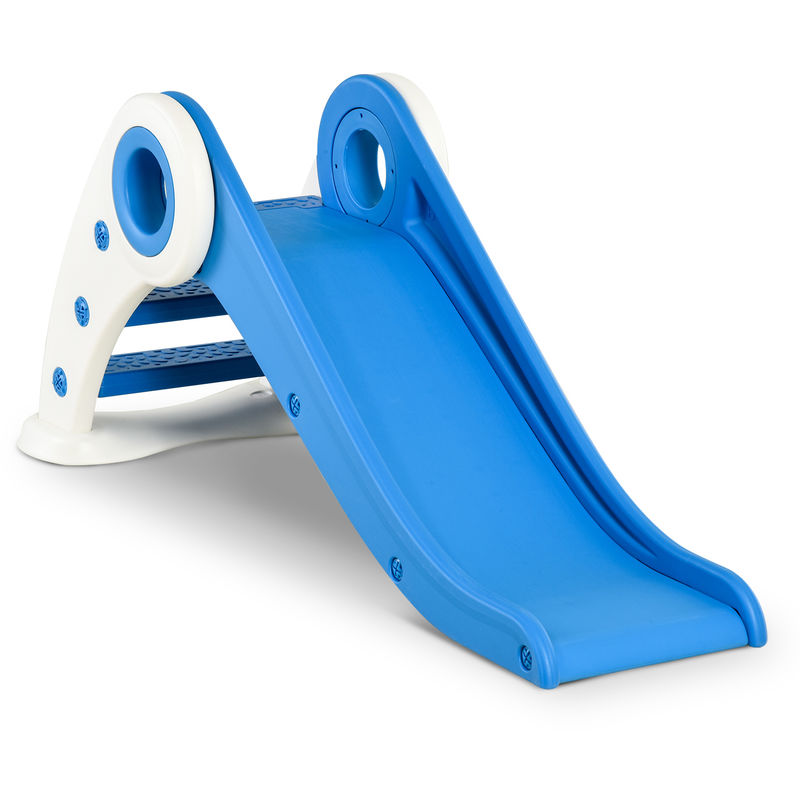 Toboggan enfant pliable 3 à 6 ans usage intérieur extérieur dim. 120L x 50l x 56H cm hdpe bleu - Bleu
