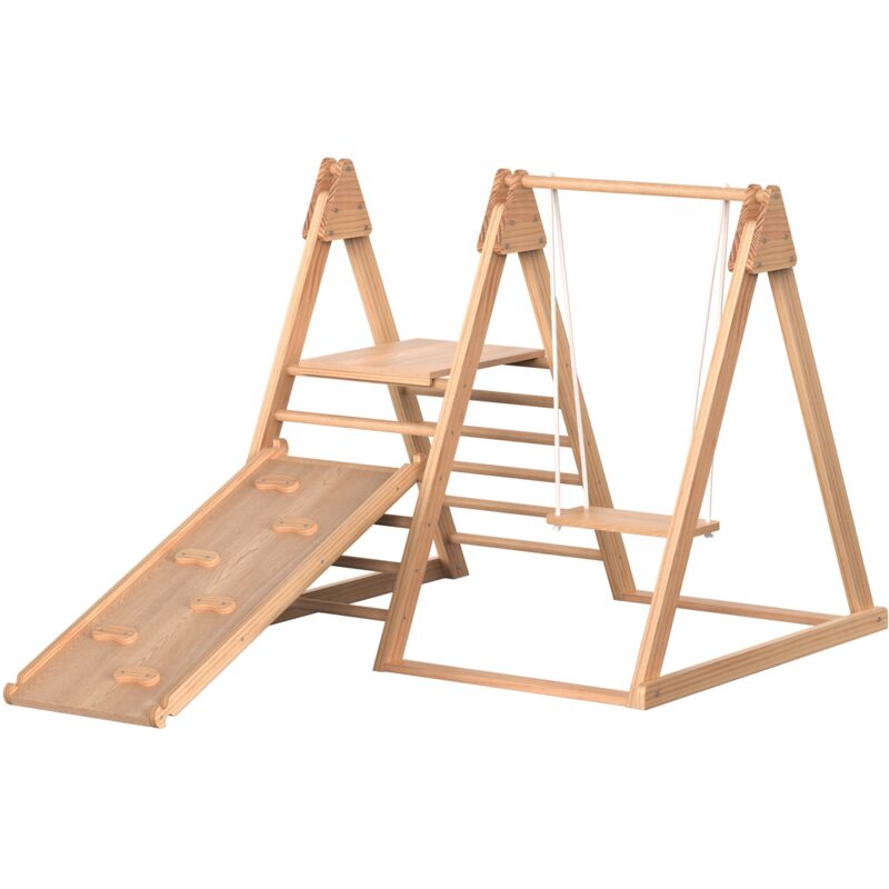 Toboggan et balançoire pour enfants, jouets en bois pour enfants. Fabriqué à partir de contreplaqué de pin massif. Jouet pour enfants 3 en 1 avec