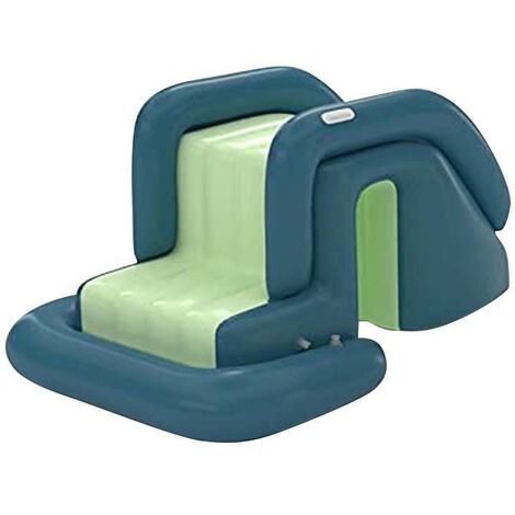 Toboggan gonflable vert pour piscine – Capacité 60 kg – Marches larges pour sécurité – PVC respectueux de l'environnement – Jouet aquatique d'été – YB