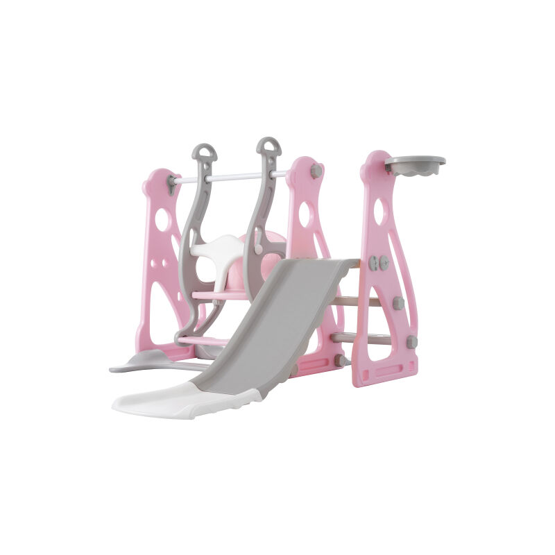 Lunsy - Toboggan pour enfants avec balançoire,4 en 1 toboggan pour enfants, toboggan, cages d'escalier, balançoire, cadre de basket-ball ,balançoire