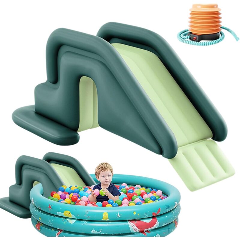 Toboggan pour Piscine, Glissière d'eau Gonflable, Toboggan Gonflable pour Piscine D'été, Toboggans Parc Aquatique Anti Basculement Jouet Piscinees
